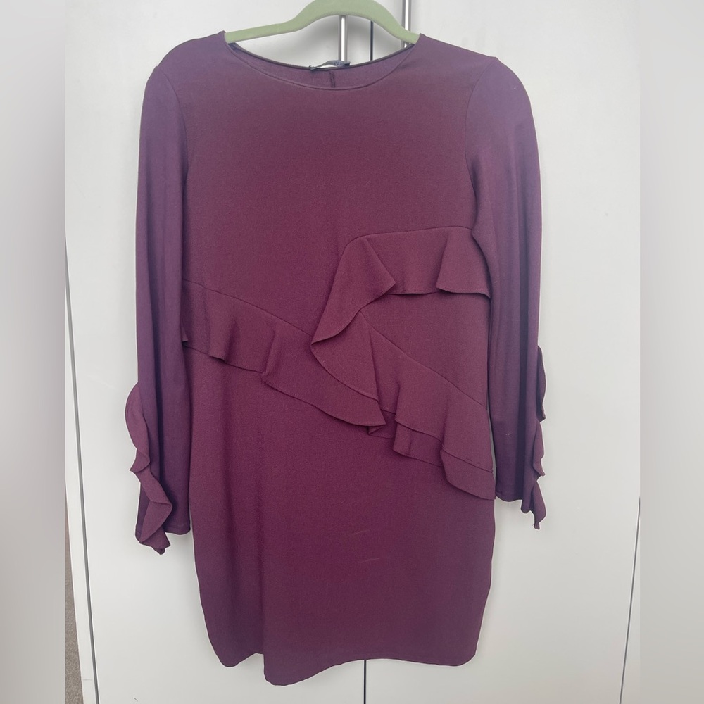 Zara purple ruffle dress